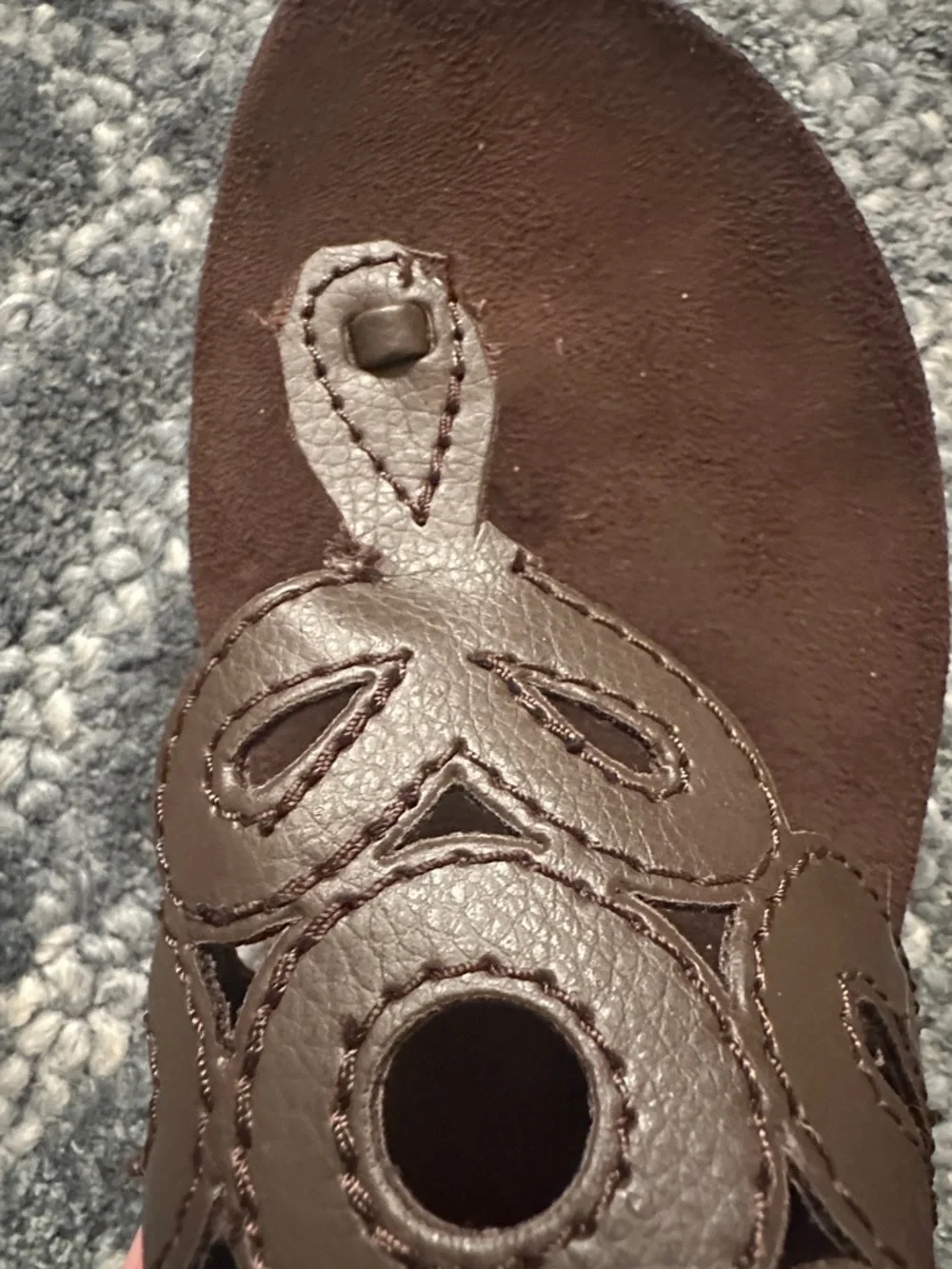 croft & barrow Brown Cutout Toe-Post Sandals